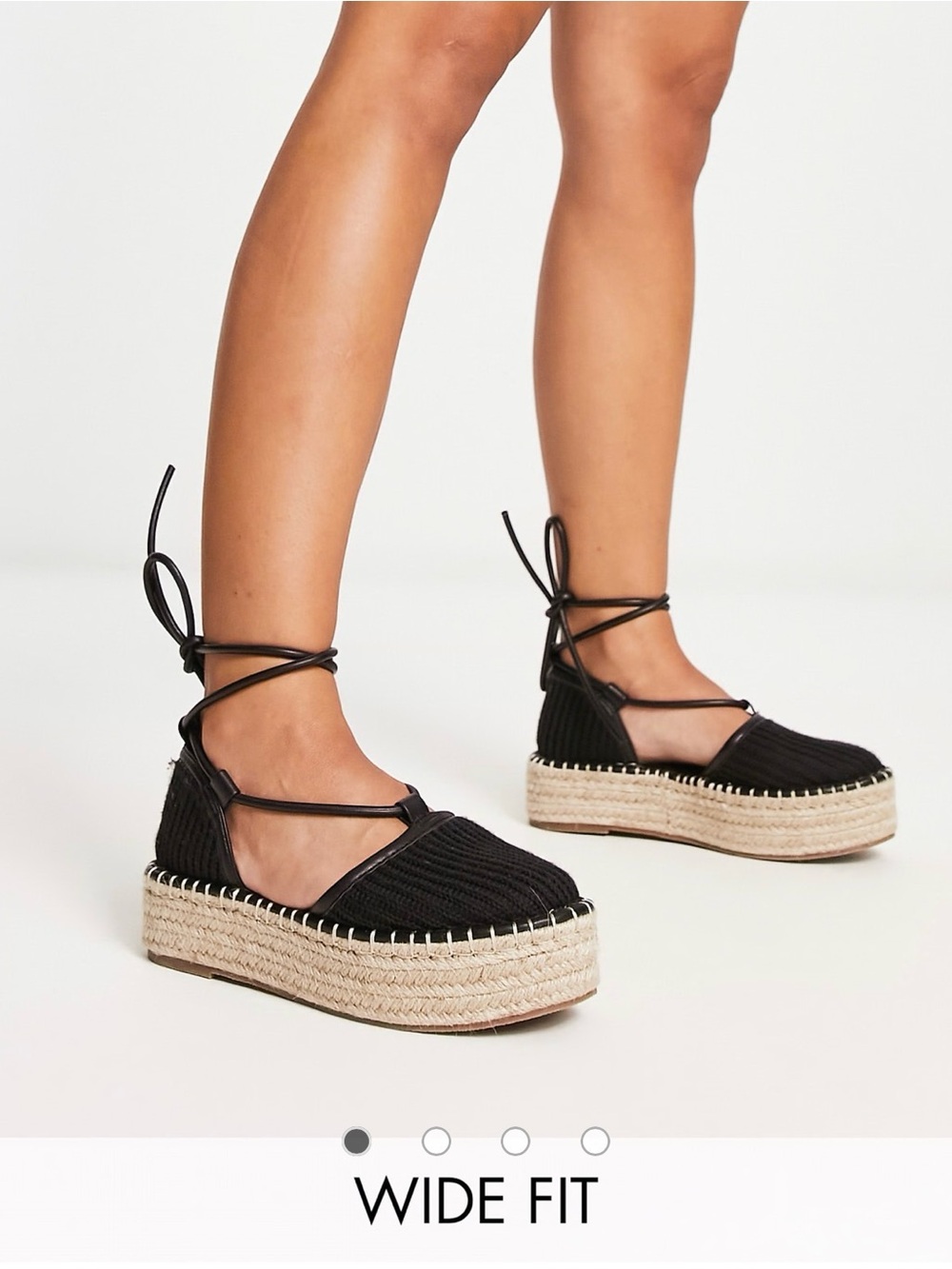 ASOS Black Lace-Up Espadrille Sandals